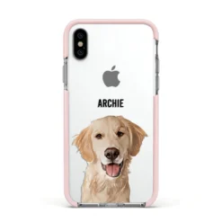 Pet Portrait IPhone Case 35 Pet Portrait IPhone Case -CaseCraze Store Pet Portrait Apple iPhone Xs Impact Case Pink Edge on Silver Phone