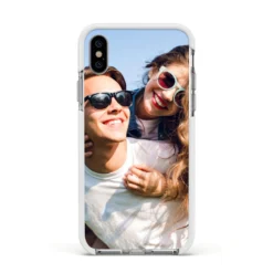 Photo IPhone Case -CaseCraze Store Photo Apple iPhone Xs Impact Case White Edge on Silver Phone