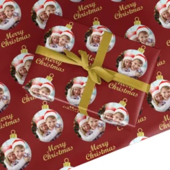 Photo Christmas Bauble Wrapping Paper