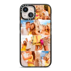Photo Collage Heart IPhone Case -CaseCraze Store Photo Collage Heart iPhone 13 Black Impact Case on Silver phone
