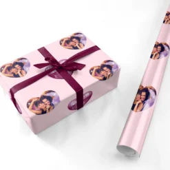 Photo Disco Heart Wrapping Paper -CaseCraze Store Photo Disco Heart Personalised Wrapping Paper