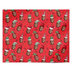 Photo Face Christmas Hats Personalised Wrapping Paper -CaseCraze Store Photo Face Christmas Hats Personalised Personalised Wrapping Paper Alternative