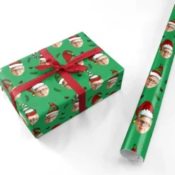 Photo Face Personalised Christmas Hats Wrapping Paper -CaseCraze Store Photo Face Personalised Christmas Hats Personalised Wrapping Paper