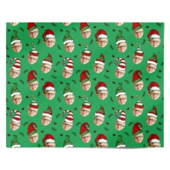 Photo Face Personalised Christmas Hats Wrapping Paper -CaseCraze Store Photo Face Personalised Christmas Hats Personalised Wrapping Paper Alternative