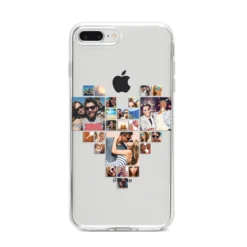 Photo Heart Collage IPhone Case -CaseCraze Store Photo Heart Collage iPhone 8 Plus Bumper Case on Silver iPhone