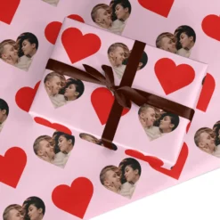 Photo Heart Valentine Wrapping Paper