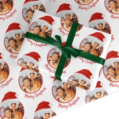 Photo Santa Hat Christmas Wrapping Paper