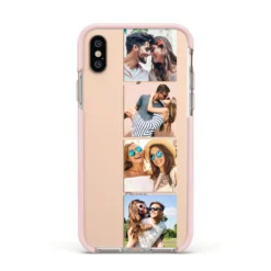 Photo Strip Montage Upload IPhone Case 39 Photo Strip Montage Upload IPhone Case -CaseCraze Store Photo Strip Montage Upload Apple iPhone Xs Impact Case Pink Edge on Gold Phone
