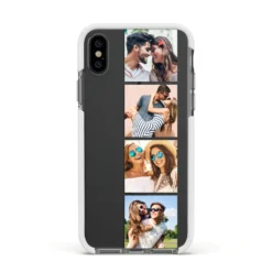 Photo Strip Montage Upload IPhone Case 37 Photo Strip Montage Upload IPhone Case -CaseCraze Store Photo Strip Montage Upload Apple iPhone Xs Impact Case White Edge on Black Phone