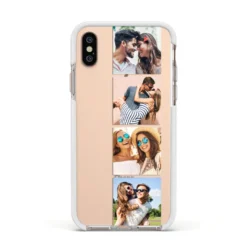 Photo Strip Montage Upload IPhone Case 36 Photo Strip Montage Upload IPhone Case -CaseCraze Store Photo Strip Montage Upload Apple iPhone Xs Impact Case White Edge on Gold Phone