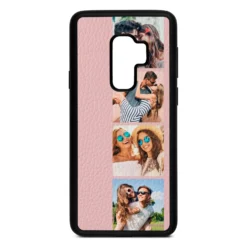 Photo Strip Montage Upload Pebble Leather Pink IPhone Case -CaseCraze Store Photo Strip Montage Upload Pink Pebble Leather Samsung S9 Plus Case