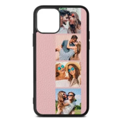 Photo Strip Montage Upload Pebble Leather Pink IPhone Case -CaseCraze Store Photo Strip Montage Upload Pink Pebble Leather iPhone 11 Case