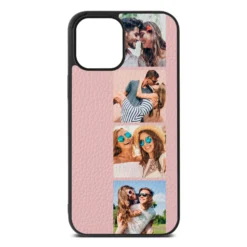 Photo Strip Montage Upload Pebble Leather Pink IPhone Case -CaseCraze Store Photo Strip Montage Upload Pink Pebble Leather iPhone 12 Pro Max Case
