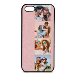 Photo Strip Montage Upload Pebble Leather Pink IPhone Case -CaseCraze Store Photo Strip Montage Upload Pink Pebble Leather iPhone 5 Case
