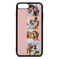Photo Strip Montage Upload Pebble Leather Pink IPhone Case -CaseCraze Store Photo Strip Montage Upload Pink Pebble Leather iPhone 8 Plus Case