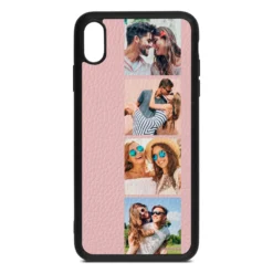Photo Strip Montage Upload Pebble Leather Pink IPhone Case -CaseCraze Store Photo Strip Montage Upload Pink Pebble Leather iPhone Xs Max Case