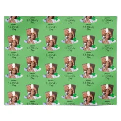 Photo Upload Leprechaun Hat Wrapping Paper -CaseCraze Store Photo Upload Leprechaun Hat Personalised Wrapping Paper Alternative