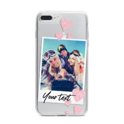 Photo With Text IPhone Case -CaseCraze Store Photo with Text iPhone 7 Plus Bumper Case on Silver iPhone