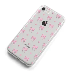 Pink Bow And Heart IPhone Case -CaseCraze Store Pink Bow and Heart iPhone 8 Bumper Case on Silver iPhone Alternative Image