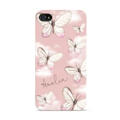 Pink Butterflies Personalised IPhone Case -CaseCraze Store Pink Butterflies Personalised Apple iPhone 4s Case