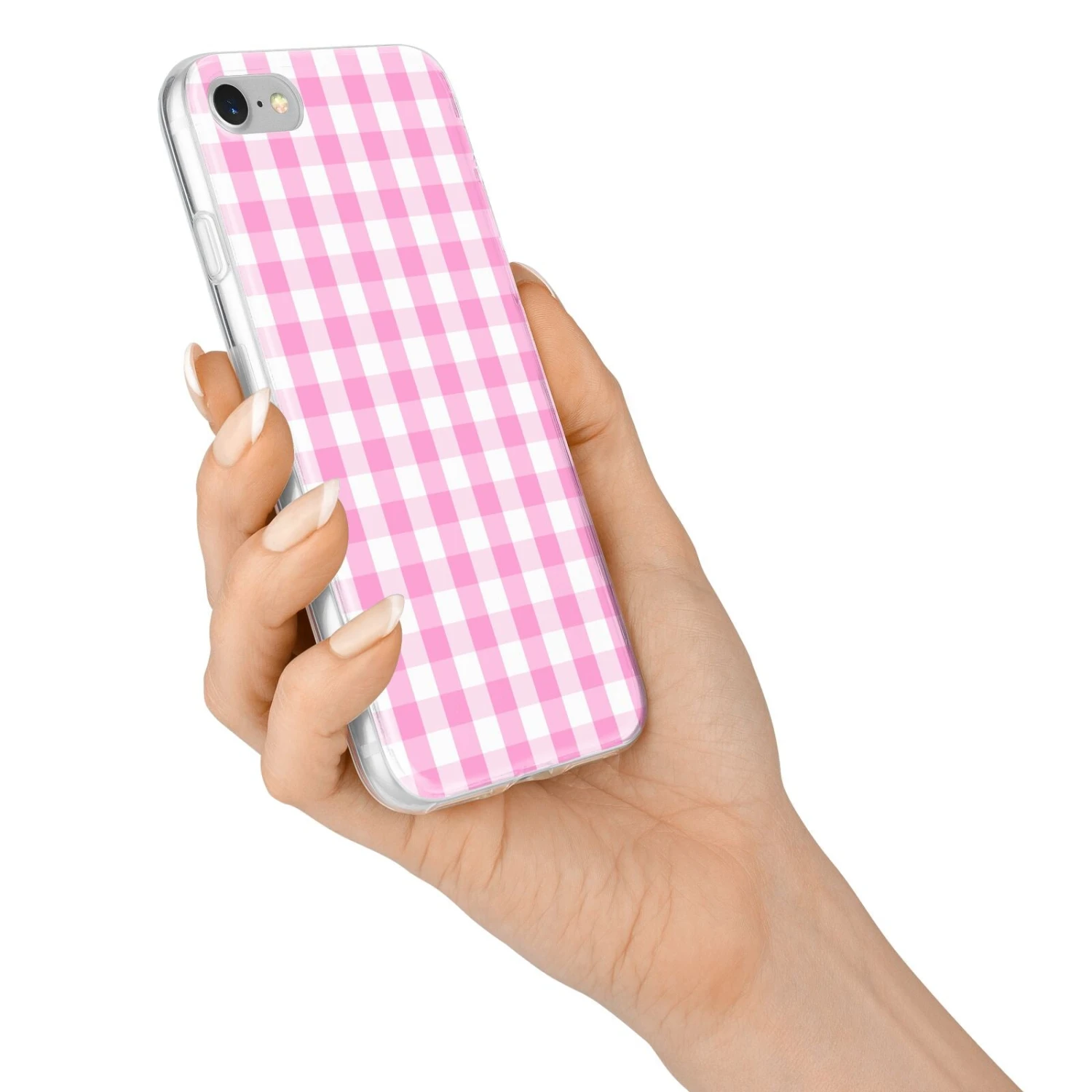 Pink Gingham Check IPhone Case 13 Pink Gingham Check IPhone Case - Image 13