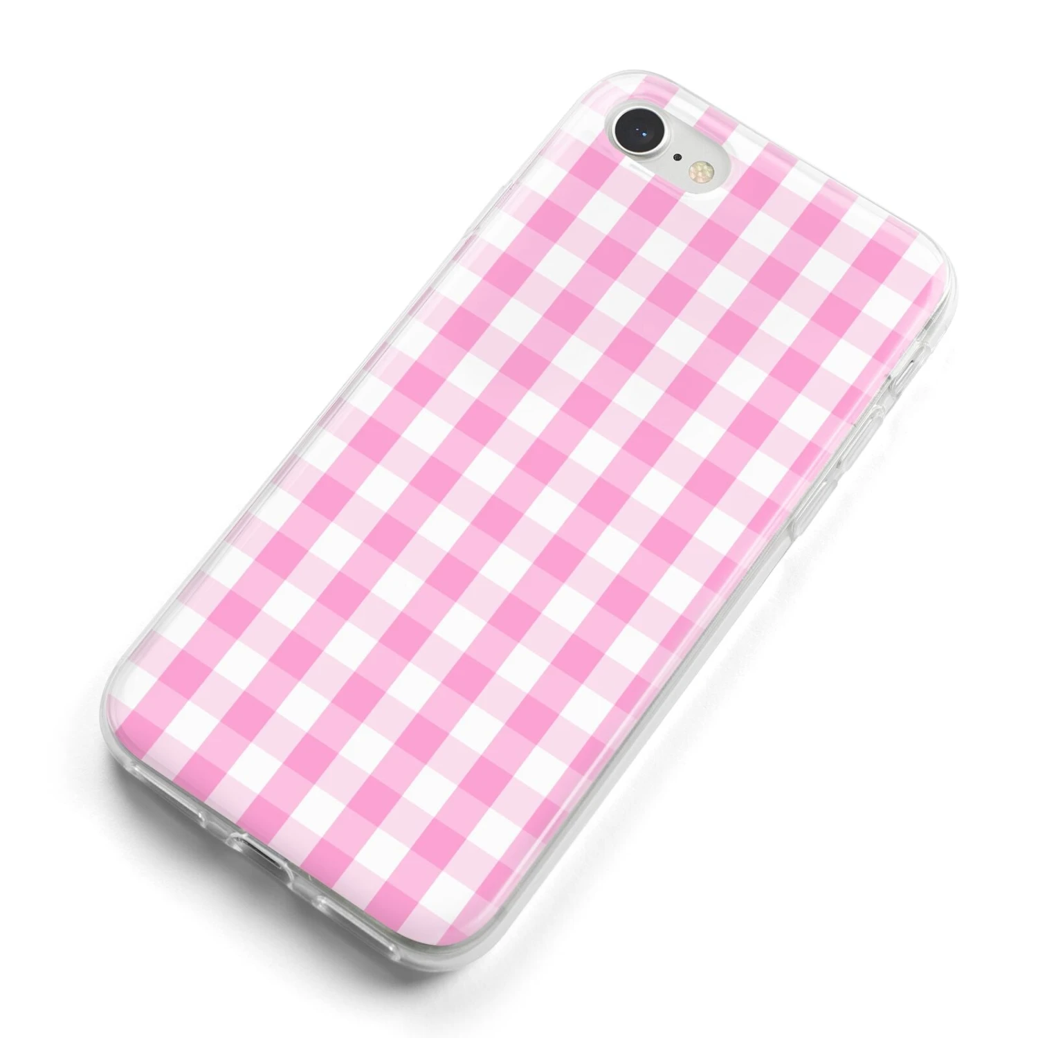 Pink Gingham Check IPhone Case 9 Pink Gingham Check IPhone Case - Image 9