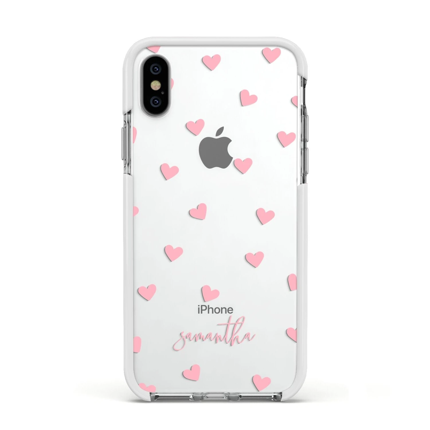 Pink Hearts With Custom Name IPhone Case 16 Pink Hearts With Custom Name IPhone Case - Image 16