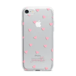 Pink Hearts With Custom Name IPhone Case 31 Pink Hearts With Custom Name IPhone Case -CaseCraze Store Pink Hearts with Custom Name iPhone 7 Bumper Case on Silver iPhone