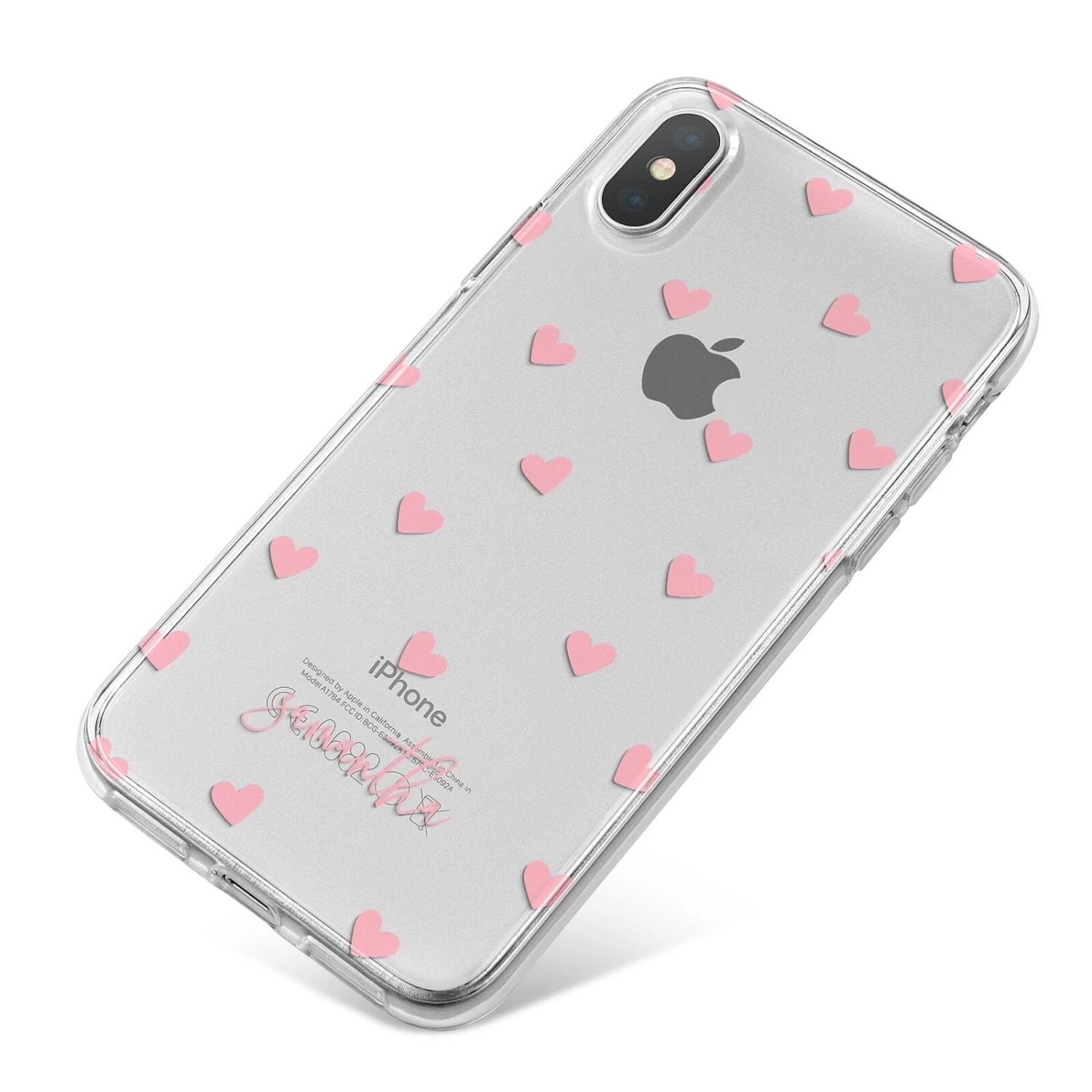 Pink Hearts With Custom Name IPhone Case 7 Pink Hearts With Custom Name IPhone Case - Image 7
