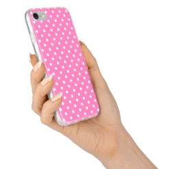Pink Polka Dot IPhone Case 32 Pink Polka Dot IPhone Case -CaseCraze Store Pink Polka Dot iPhone 7 Bumper Case on Silver iPhone Alternative Image