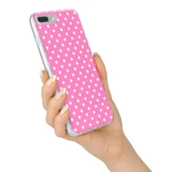 Pink Polka Dot IPhone Case 34 Pink Polka Dot IPhone Case -CaseCraze Store Pink Polka Dot iPhone 7 Plus Bumper Case on Silver iPhone Alternative Image