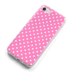 Pink Polka Dot IPhone Case 28 Pink Polka Dot IPhone Case -CaseCraze Store Pink Polka Dot iPhone 8 Bumper Case on Silver iPhone Alternative Image