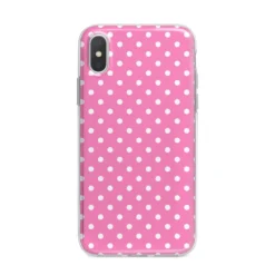 Pink Polka Dot IPhone Case 24 Pink Polka Dot IPhone Case -CaseCraze Store Pink Polka Dot iPhone X Bumper Case on Silver iPhone Alternative Image 1