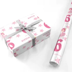 Pink Princess Personalised Birthday Wrapping Paper -CaseCraze Store Pink Princess Personalised Birthday Personalised Wrapping Paper