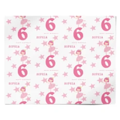 Pink Princess Personalised Birthday Wrapping Paper -CaseCraze Store Pink Princess Personalised Birthday Personalised Wrapping Paper Alternative