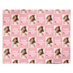 Pink Valentines Day Photo Personalised Wrapping Paper -CaseCraze Store Pink Valentines Day Photo Personalised Personalised Wrapping Paper Alternative