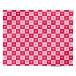 Pink And Red Checker Heart Wrapping Paper -CaseCraze Store Pink and Red Checker Heart Personalised Wrapping Paper Alternative