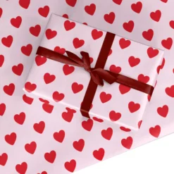 Pink And Red Heart Valentine Wrapping Paper