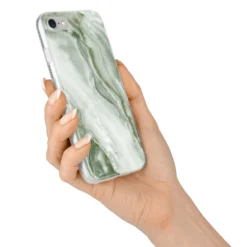 Pistachio Green Marble IPhone Case -CaseCraze Store Pistachio Green Marble iPhone 7 Bumper Case on Silver iPhone Alternative Image