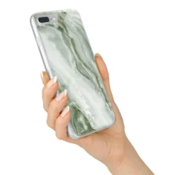 Pistachio Green Marble IPhone Case -CaseCraze Store Pistachio Green Marble iPhone 7 Plus Bumper Case on Silver iPhone Alternative Image