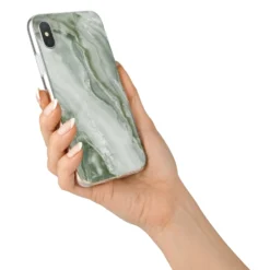 Pistachio Green Marble IPhone Case -CaseCraze Store Pistachio Green Marble iPhone X Bumper Case on Silver iPhone Alternative Image 2