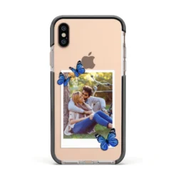 Polaroid Photo IPhone Case -CaseCraze Store Polaroid Photo Apple iPhone Xs Impact Case Black Edge on Gold Phone