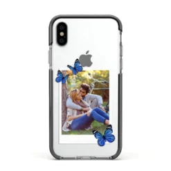 Polaroid Photo IPhone Case -CaseCraze Store Polaroid Photo Apple iPhone Xs Impact Case Black Edge on Silver Phone