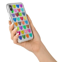 Polka Heart IPhone Case 25 Polka Heart IPhone Case -CaseCraze Store Polka Heart iPhone X Bumper Case on Silver iPhone Alternative Image 2