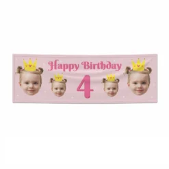 Princess Birthday Photo Face Banner