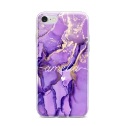 Purple Marble IPhone Case -CaseCraze Store Purple Marble iPhone 7 Bumper Case on Silver iPhone