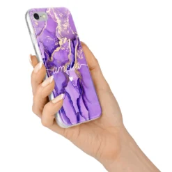 Purple Marble IPhone Case -CaseCraze Store Purple Marble iPhone 7 Bumper Case on Silver iPhone Alternative Image