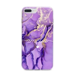 Purple Marble IPhone Case -CaseCraze Store Purple Marble iPhone 7 Plus Bumper Case on Silver iPhone