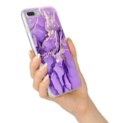 Purple Marble IPhone Case -CaseCraze Store Purple Marble iPhone 7 Plus Bumper Case on Silver iPhone Alternative Image