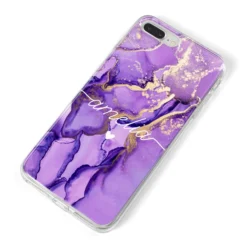 Purple Marble IPhone Case -CaseCraze Store Purple Marble iPhone 8 Plus Bumper Case on Silver iPhone Alternative Image